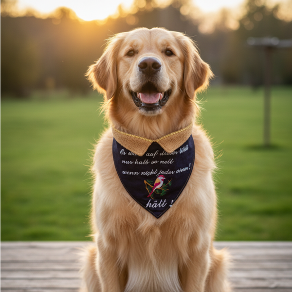 ​🌳 Hundehalstuch "Nur halb so net" – Ein wahres Statement mit Vogelmotiv!