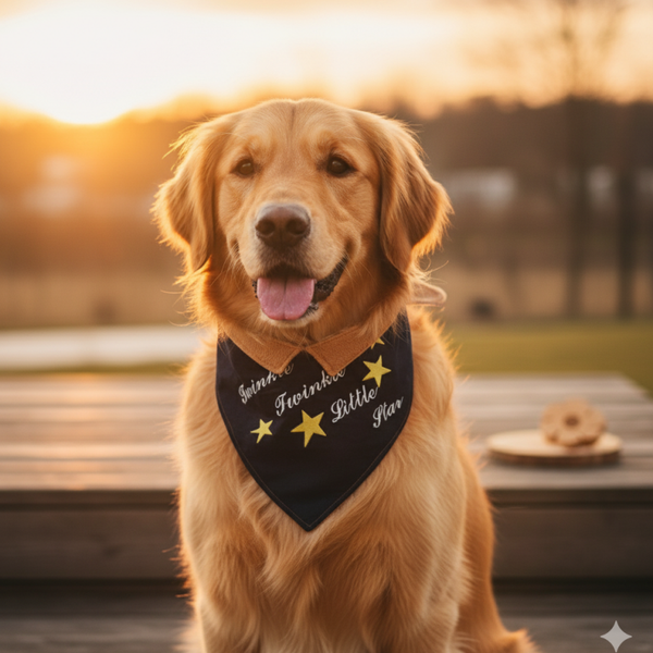 ​💎 Hundehalstuch "Sternenglanz" – Robustes Denim trifft Kuschel-Fleece!