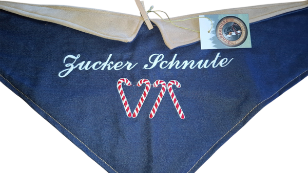 Besticktes Halstuch „Zucker Schnute“ – Süße Zuckerstangen