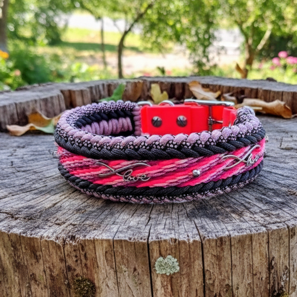 Paracord Halsband "Herzblatt" (HU 46-54 cm)