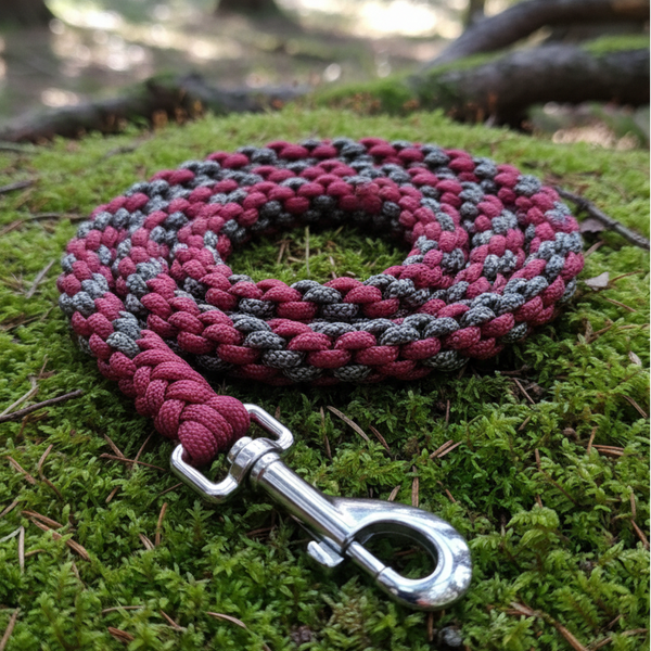 Paracord-Leine „Biosphären-Pfad“ – Edle Farbakzente im Guckaisee-Muster (1,90 Meter).