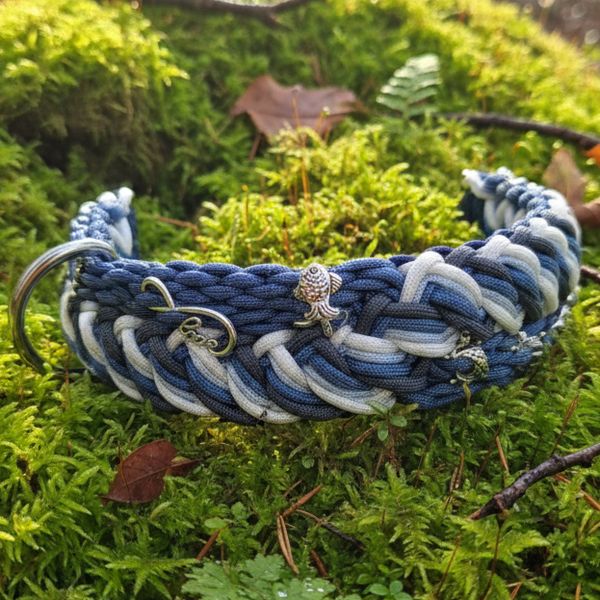 Paracord Halsband "Ozeanwelle" (HU 49-56 cm)