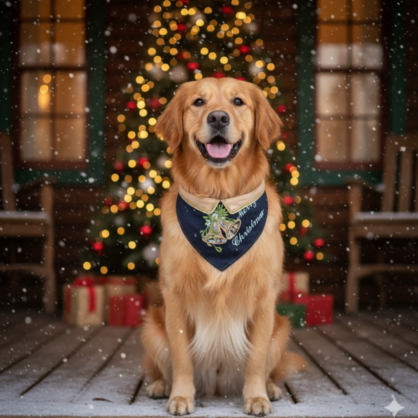 🎄 Hundehalstuch "Merry Christmas" – Festliche Eleganz für die Feiertage