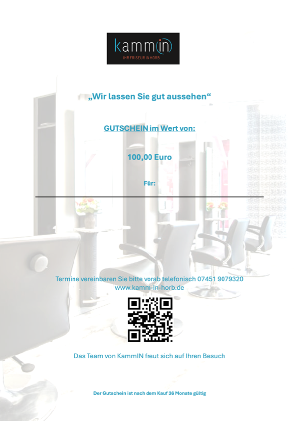 Gutschein 100 € "Wir lassen Sie gut aussehen"