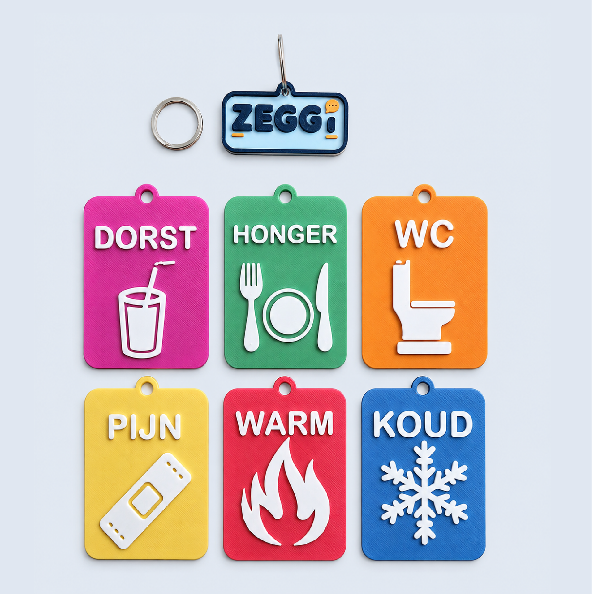 ZEGGI communicatiebadges | Basisbehoeften – 6 stuks