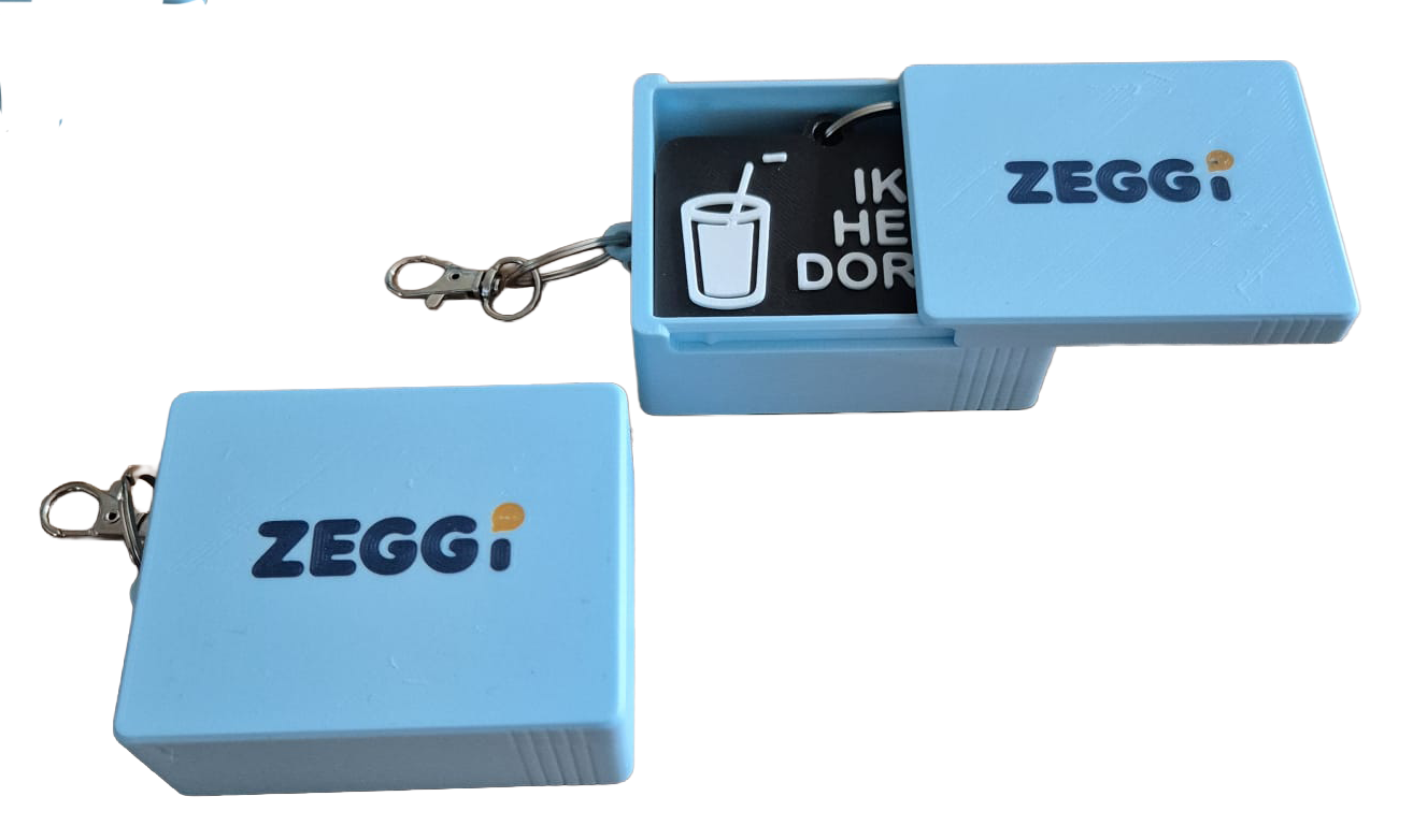 ZEGGI Mini – Opbergdoosje/sleutelhanger voor 7 badges