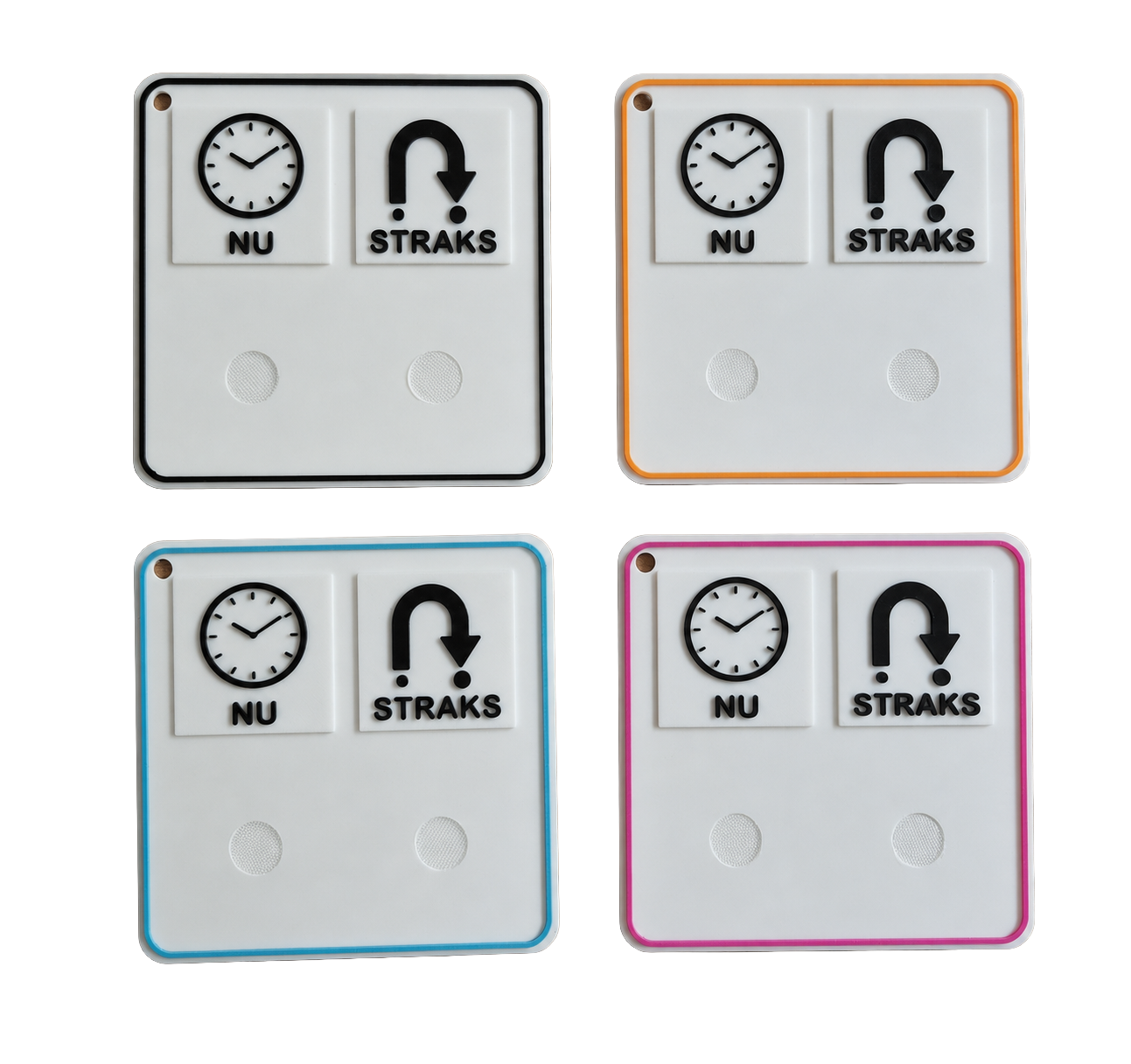 ZEGGI Nu & Straks Basisbadges Randkleur oranje / blauw / roze