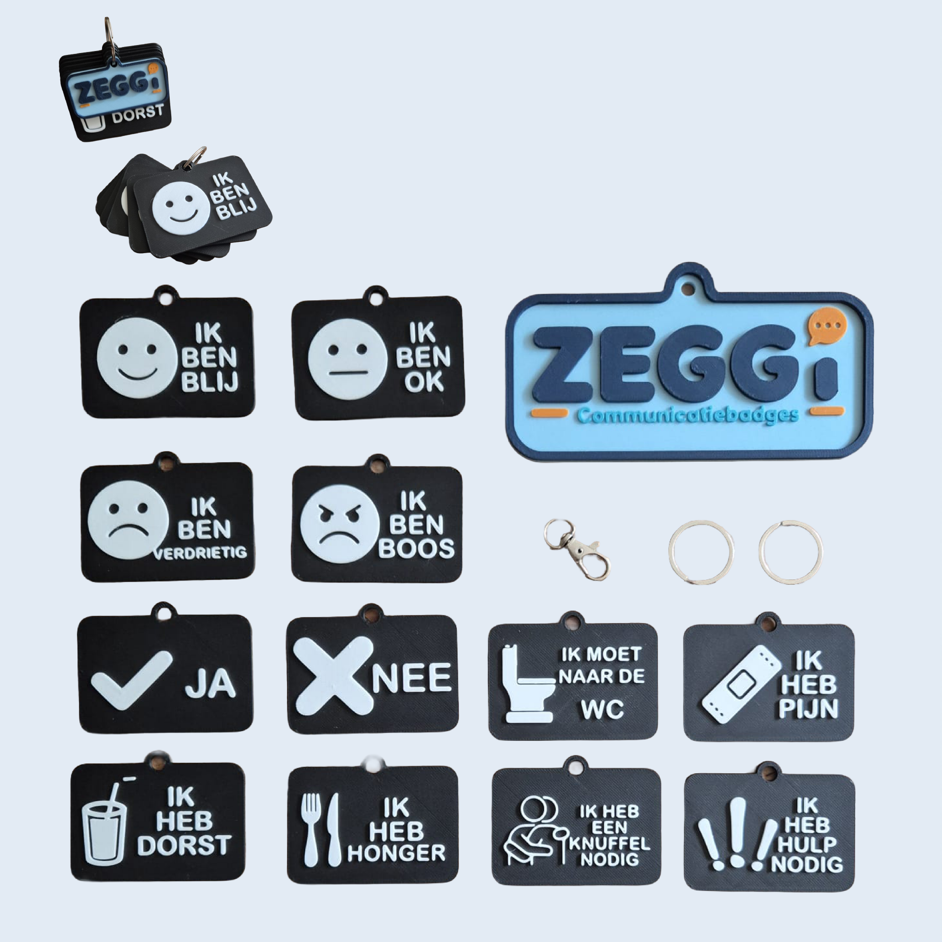 ZEGGI MINI | Complete communicatieset zwart – 12 stuks