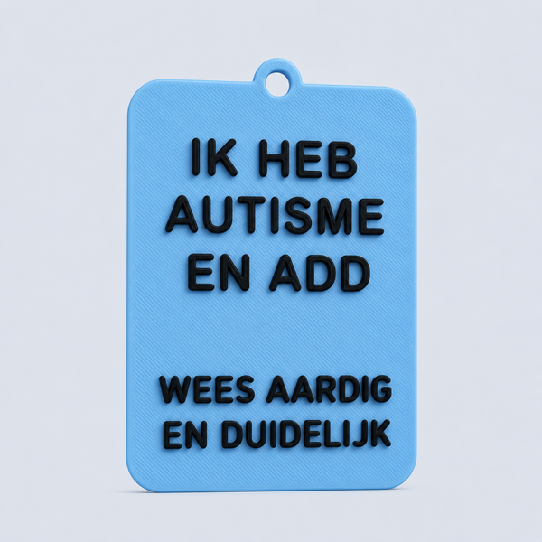ZEGGI Ik heb autisme en ADD - communicatiebadge