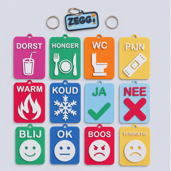 ZEGGI communicatiebadges | Basisbehoeften & gevoelens – 12 stuks