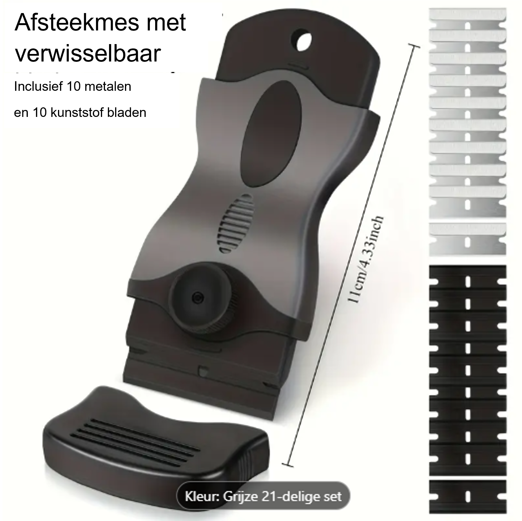 Afsteekmes / schraper met metalen en kunststof bladen