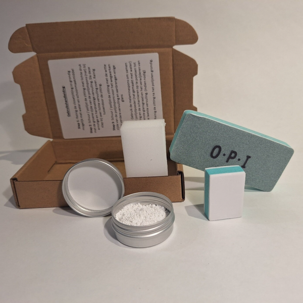 Schoonmaak / Polijstset voor witte closetzitting / toiletbril