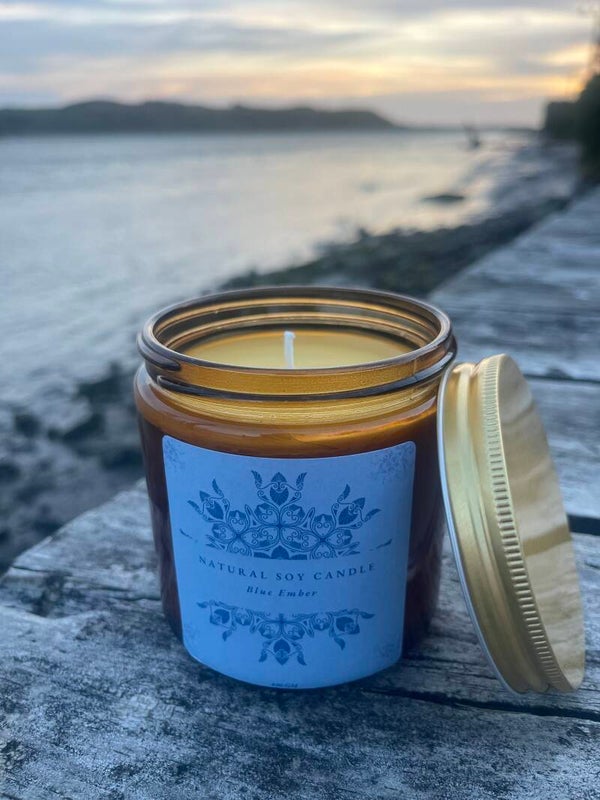 Blue Ember Beeswax & Soy Candle - 400g