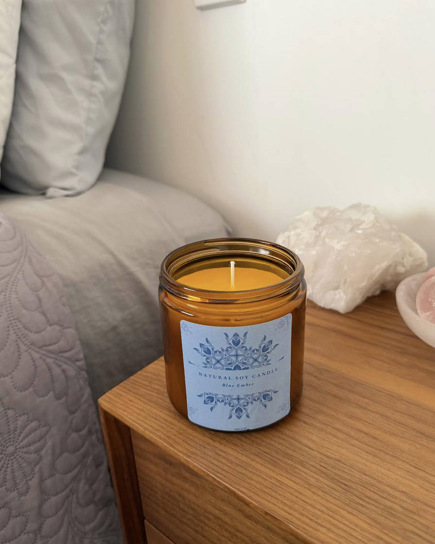 Blue Ember Beeswax & Soy Candle - 400g