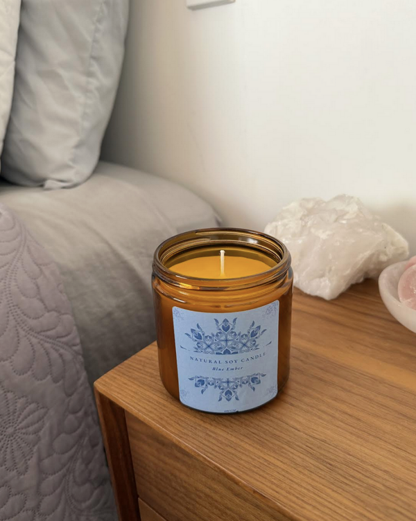 Blue Ember Beeswax Candle - 400g