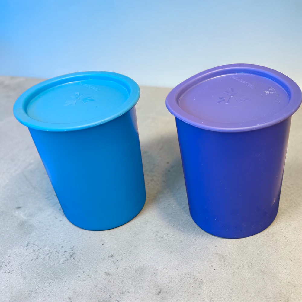 Tupperware One Touch Voorraadbussen (1,25L) - Set van 2 (Blauw & Paars)