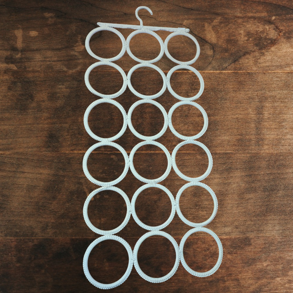 Sjaal- en Accessoirehanger – Wit – 18 Ringen