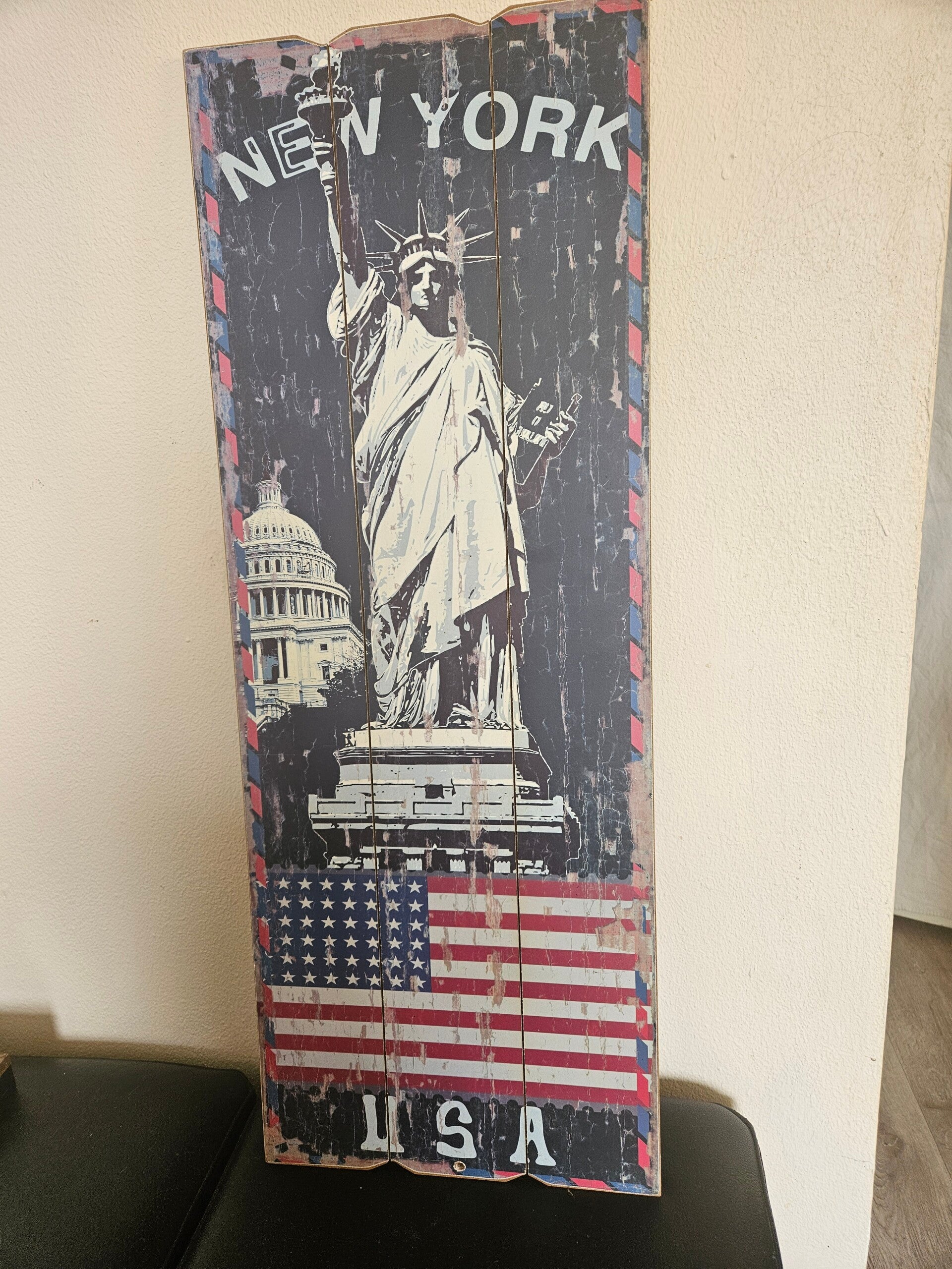 Afbeelding New York op hout