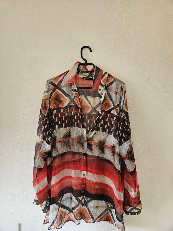 Elegante Doorschijnende Blouse – Expresso – Maat 44