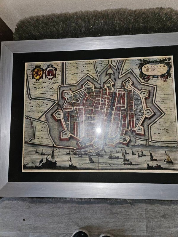 Plattegrond oud Gorinchem in lijst