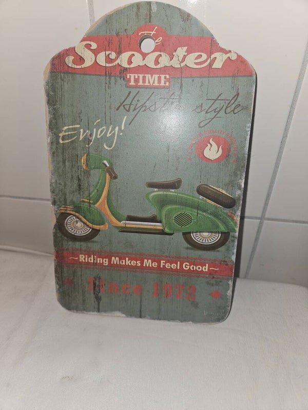 Houten bord | Retro scooter