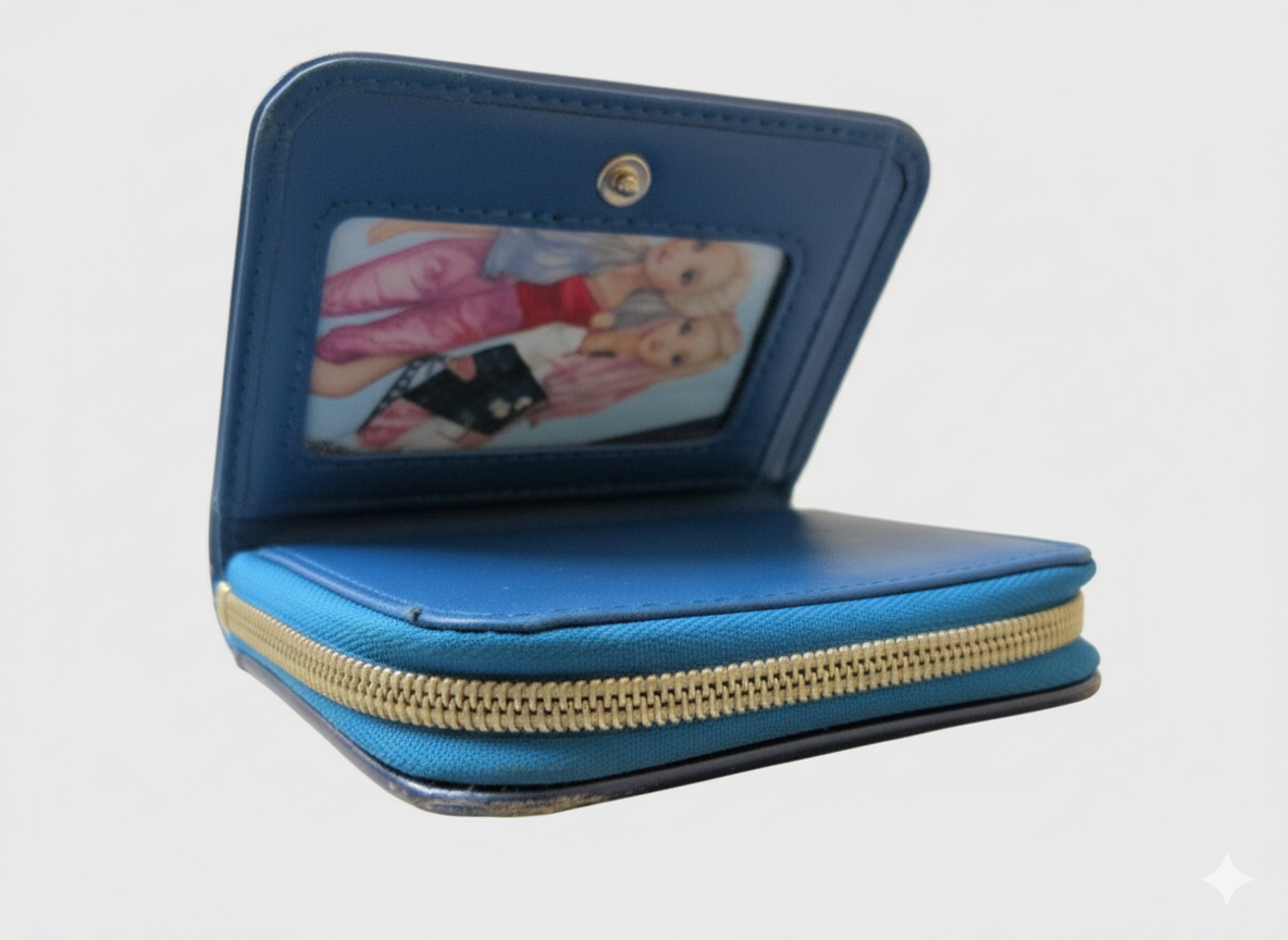 TOPModel Glitter Portemonnee – Blauw met 'With Love' Bedeltje