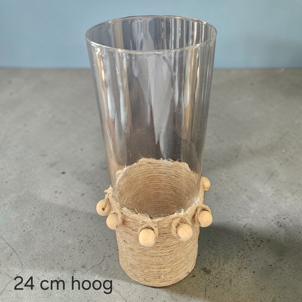 Windlicht met jute