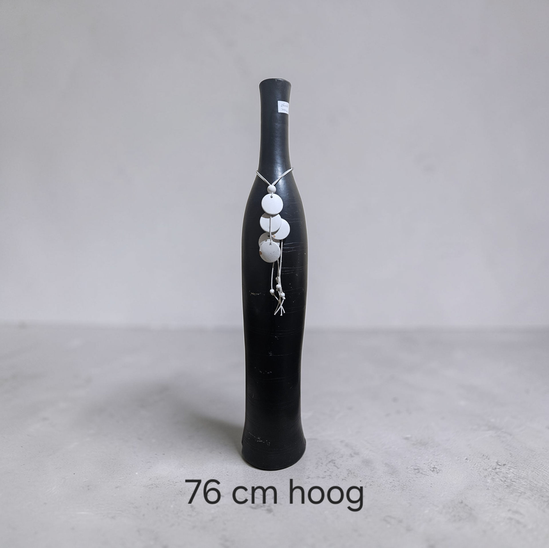 Stijlvolle Hoge Flesvaas – Mat Zwart – 76 cm