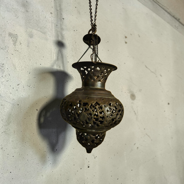 Betoverende Oosterse Filigrain Hanglamp – Vintage Messing/Koper