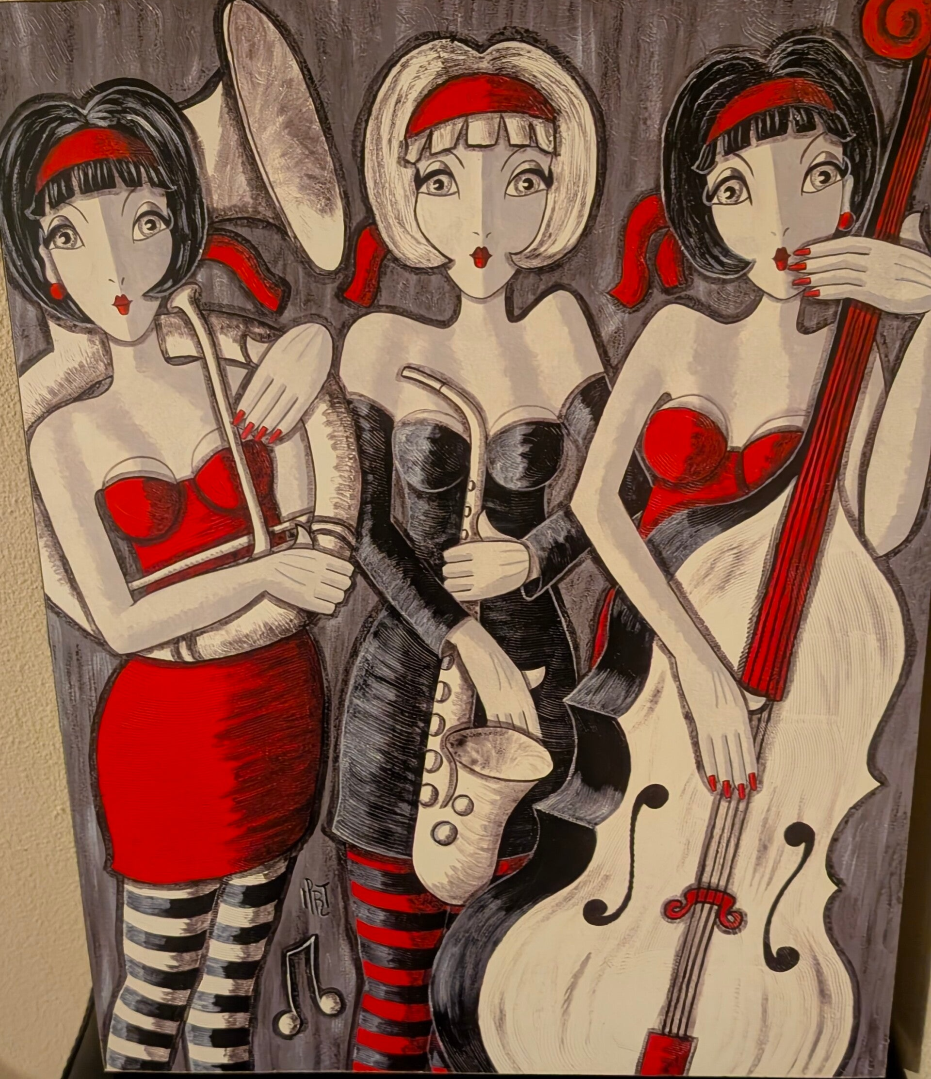 Schilderij 'Jazz Ladies Trio'