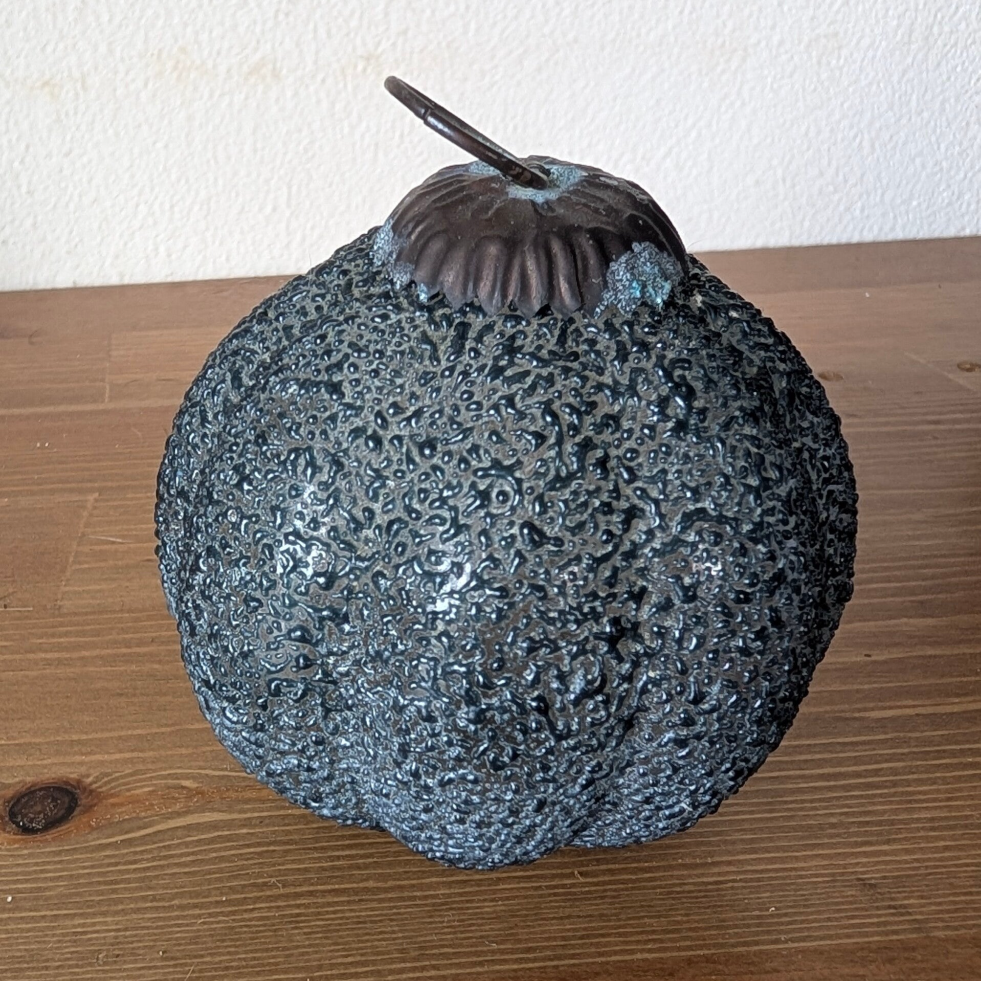 Kerstbal met ruwe textuur – donkergrijs / petrol