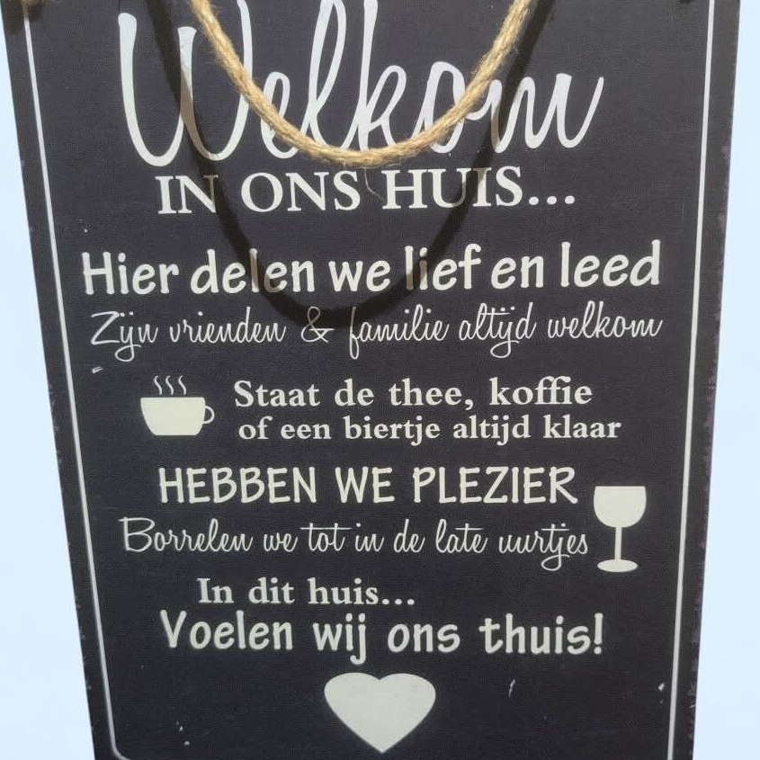 Metalen tekstbord