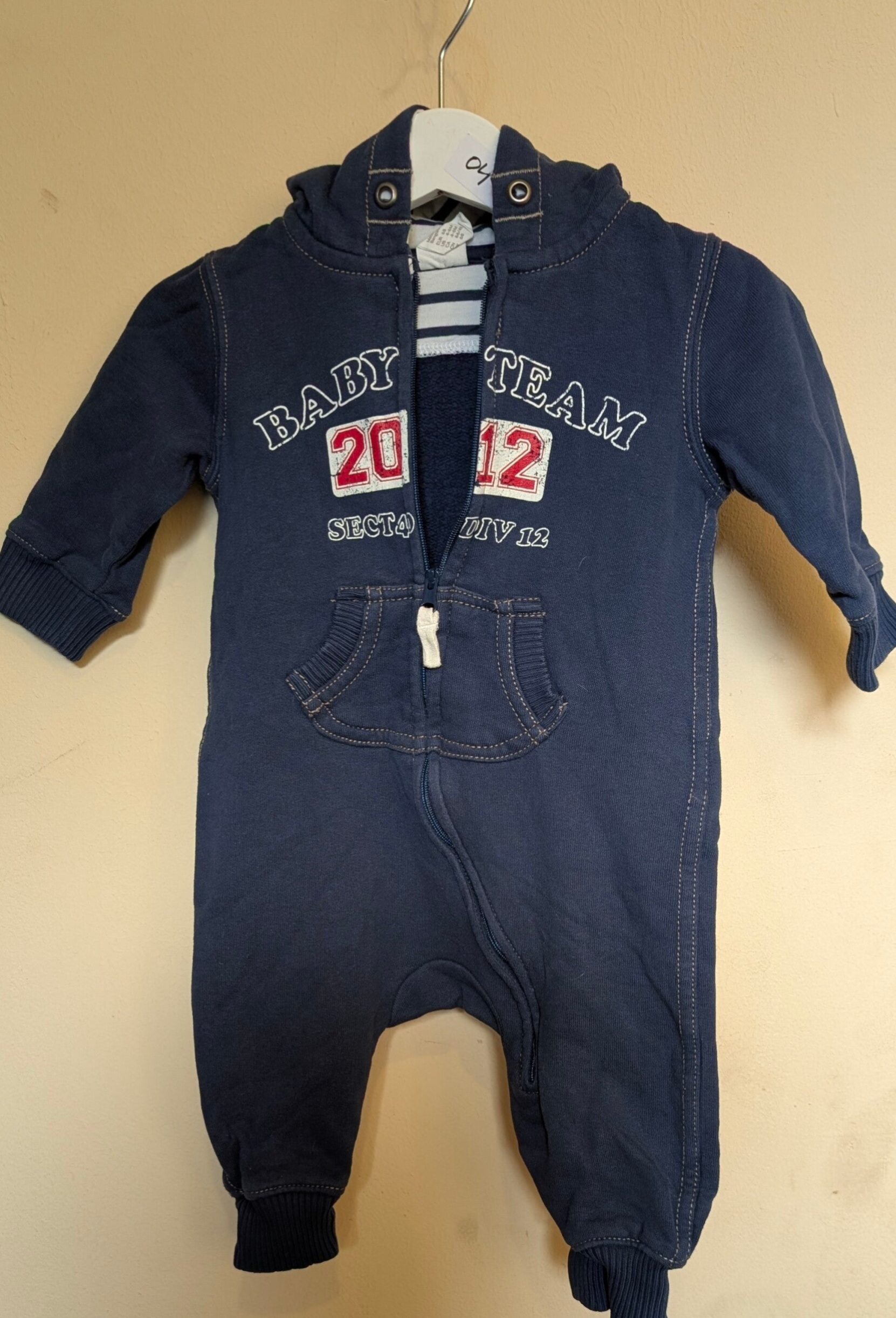 Blauw boxpakje  met capuchon maat 68 – H&M