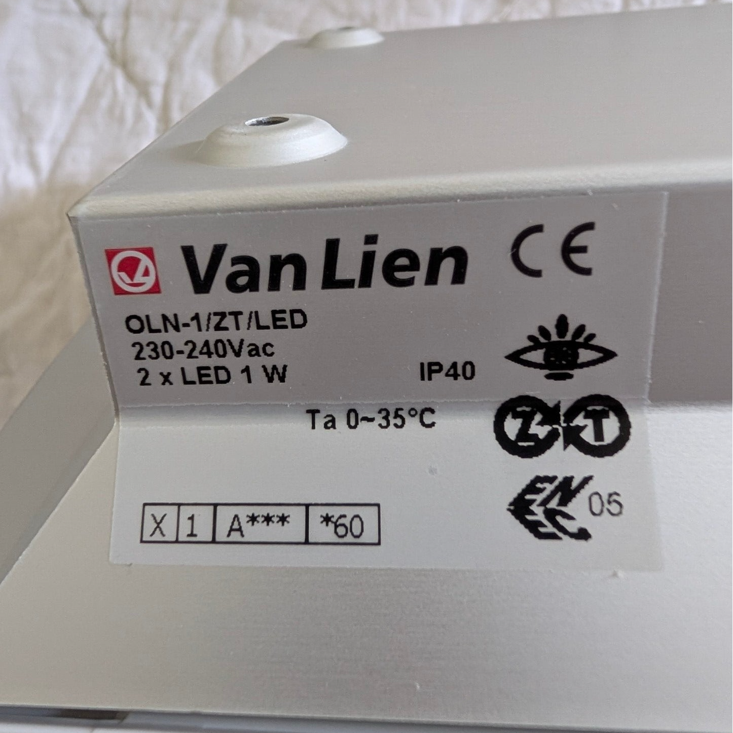 Van Lien OLN-1/ZT/LED Noodverlichting Continu Armatuur