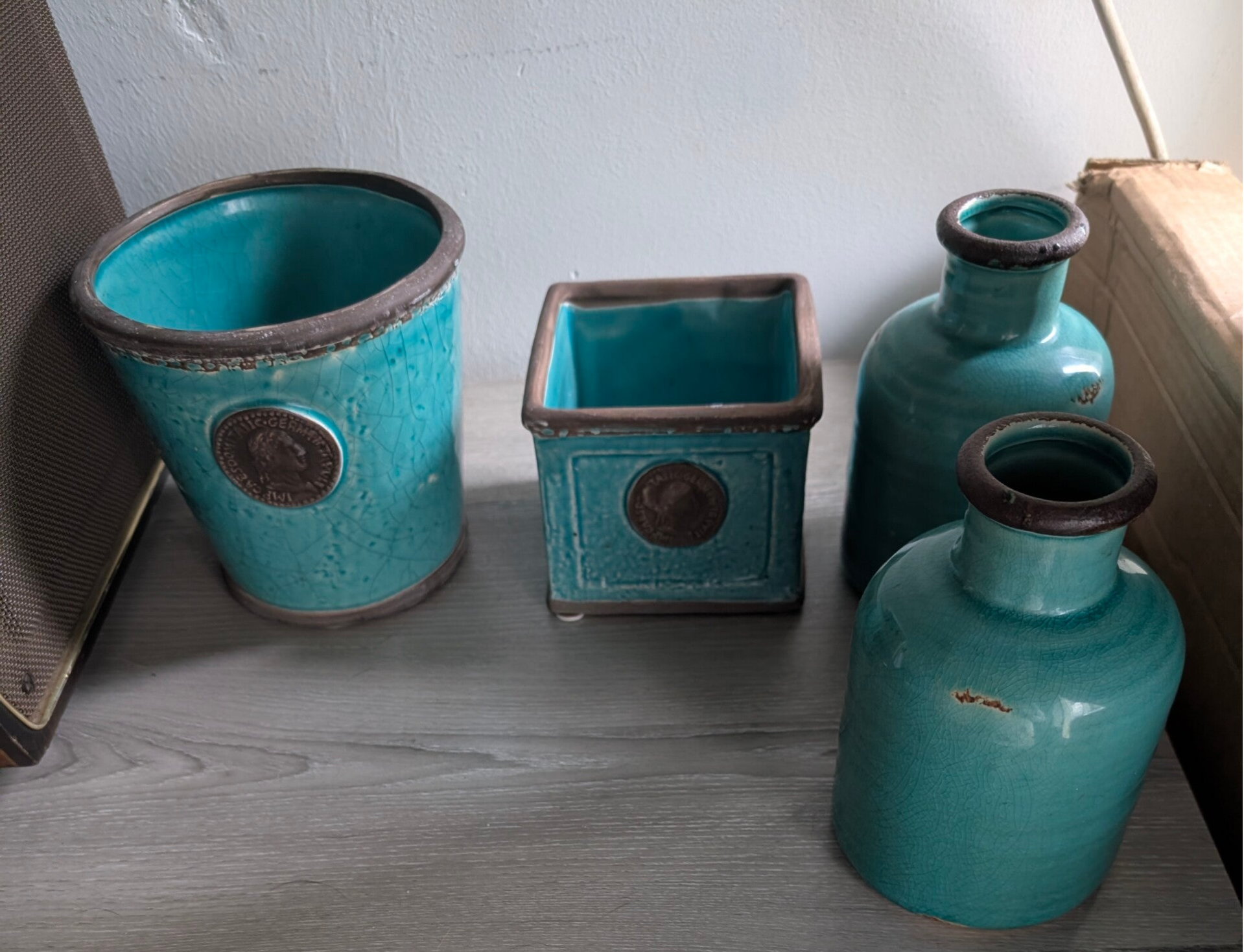 Turquoise Aardewerk Set (Vazen & Potten)