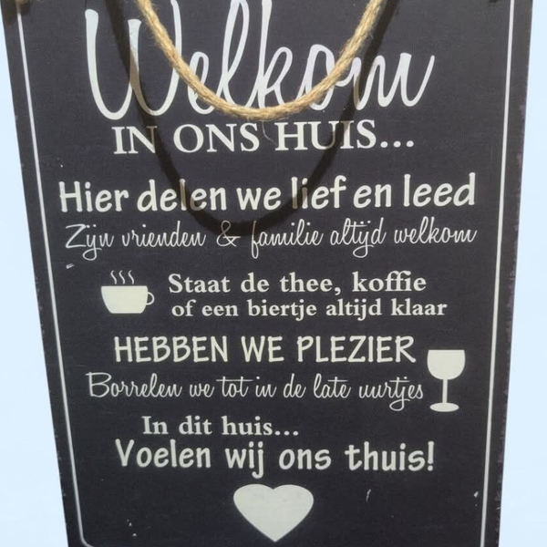 Metalen tekstbord