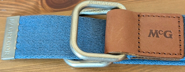 McGregor Canvas Riem met leren accenten | 115 cm | Blauw