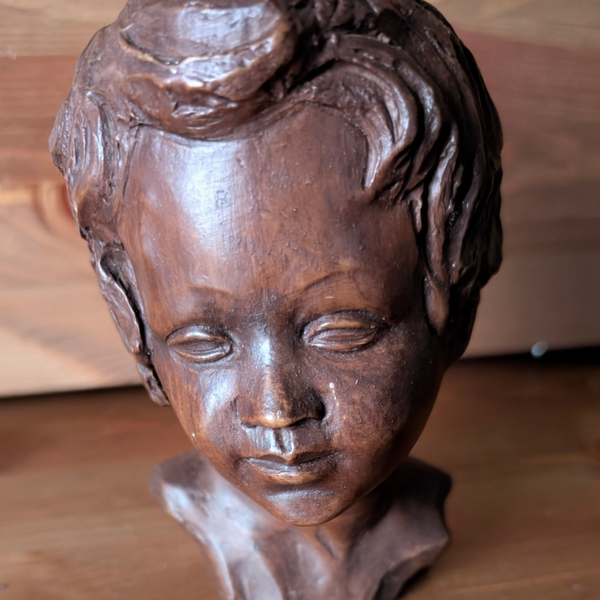 vintage bronstinten kinderbuste (13 cm) – Gebroeders Van Paridon / Anton Perrée