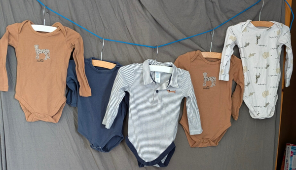 Rompertjes Lange Mouw | maat 74/80 | 5 stuks