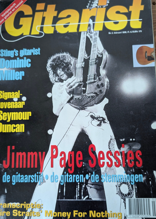 Vintage Gitaarblad Gitarist Februari 1998 met Jimmy Page en Dire Straits Transcriptie