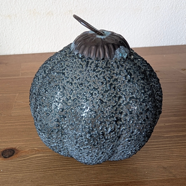 Kerstbal met ruwe textuur – donkergrijs / petrol