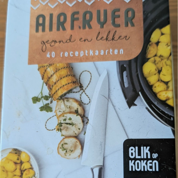Blikje met 40 Airfryer receptkaarten gezond en lekker