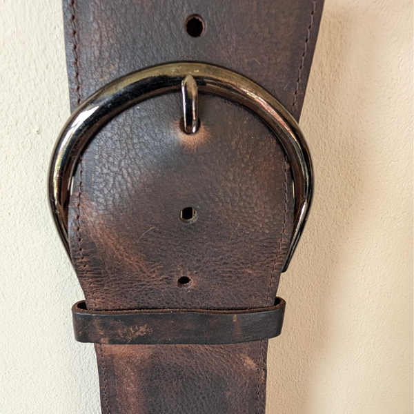 Leren riem 8 cm breed| 85 cm lang