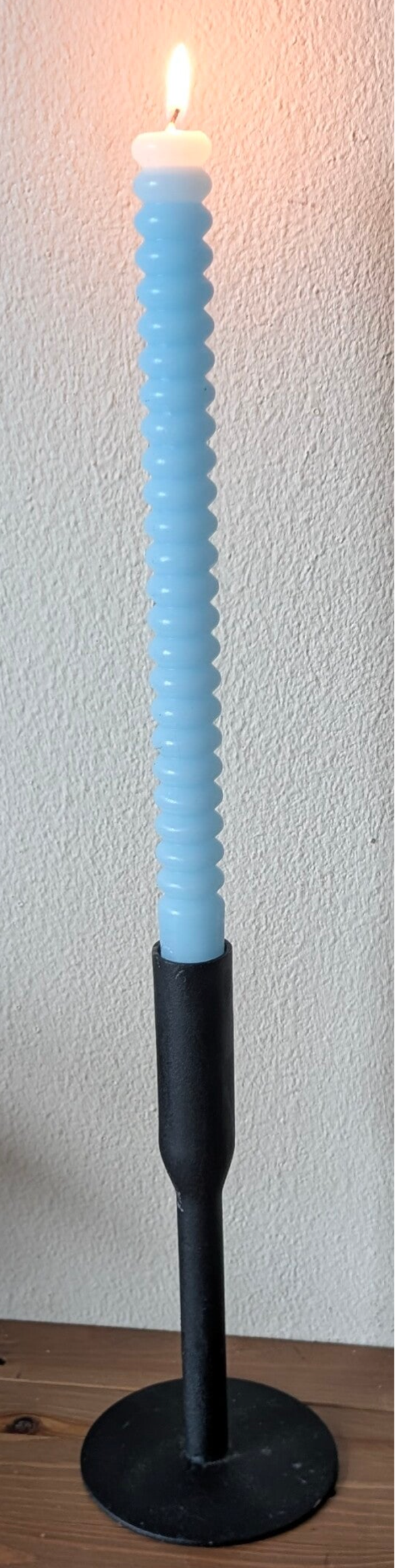 Zwarte metalen kandelaar 20 cm