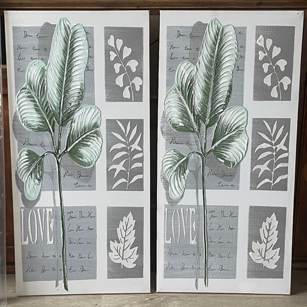 Set van 2 Canvas Schilderijen – Botanisch 3D Reliëf