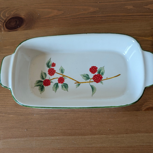 Keramieken ovenschaaltje met besjesmotief 22 cm