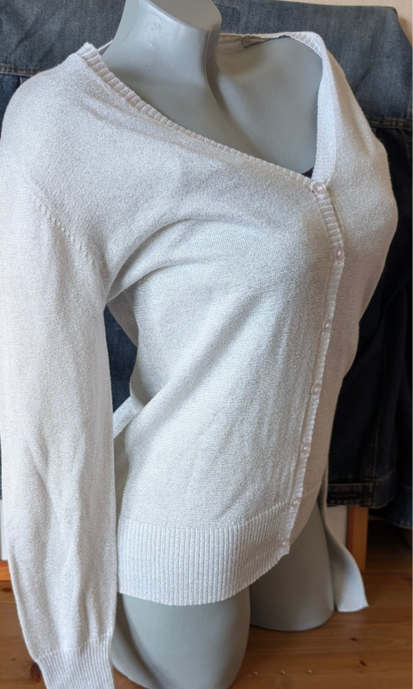 Zilverkleurig vestje met subtiele glitter - Maat 36/38 (S/M)