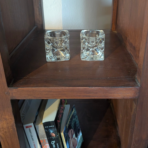 Glazen kandelaars kubus - Set van 2 woonaccessoires