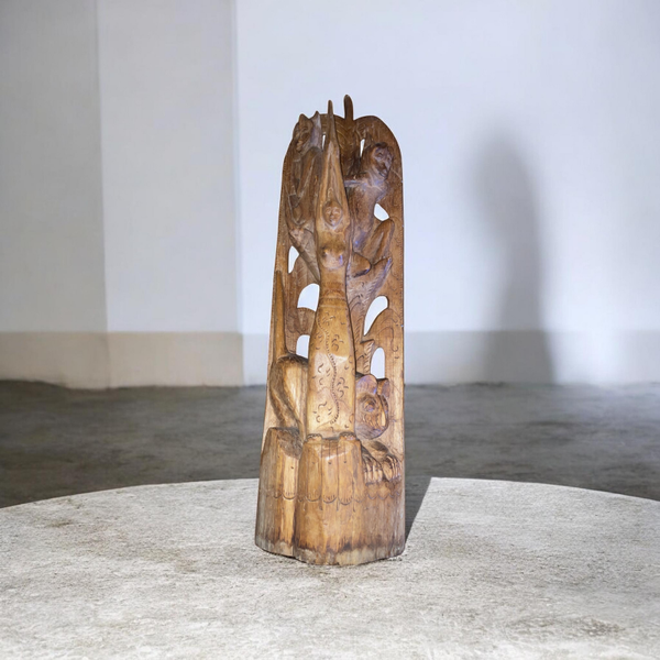 Uniek Afrikaans Houtsnijwerk – Handgesneden "Tree of Life" (Levensboom)