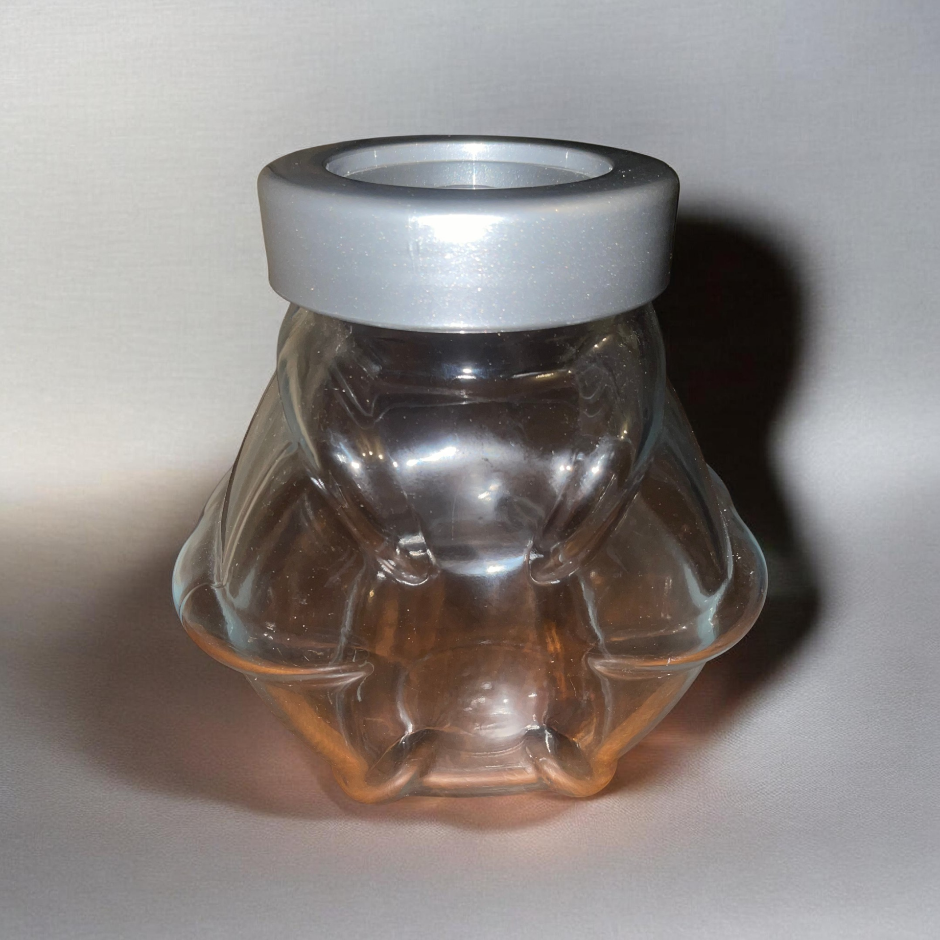 Glazen Voorraadpot met Organische Vorm & Zilveren Deksel